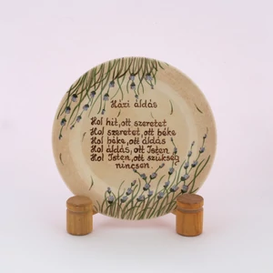 Házi áldás tányér levendulás