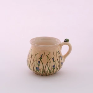 Teás bögre levendulás katicás rátéttel