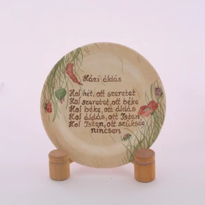 Házi áldás tányér pipacsos