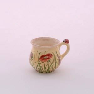 Kávés bögre pipacsos katicás rátéttel