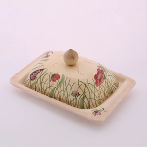 Szögletes vajtartó pipacsos