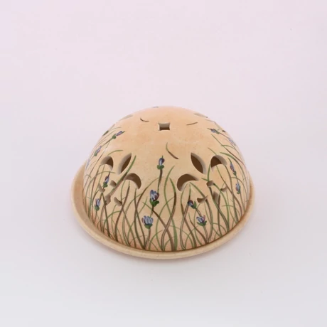 Félgömb mécsestartó liliomos, levendulás